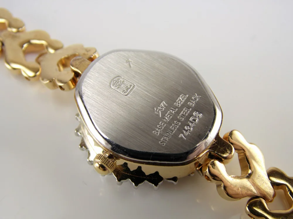 Vintage Womens Ladies Gold Jules Jurgensen Genuine Diamond